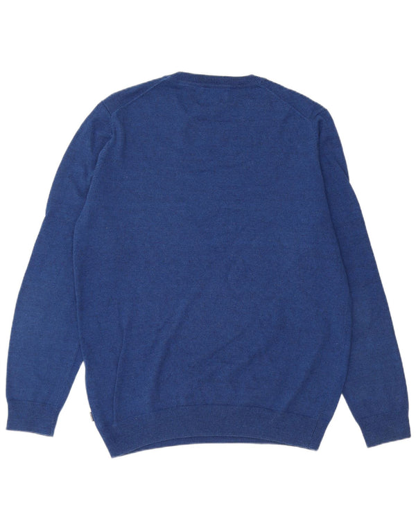 SUPERDRY Mens Crew Neck Jumper Sweater Large Blue Cotton
