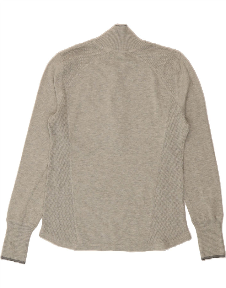 EDDIE BAUER Womens Zip Neck Jumper Sweater UK 14 Large Grey Polyester Vintage Eddie Bauer and Second-Hand Eddie Bauer from Messina Hembry 