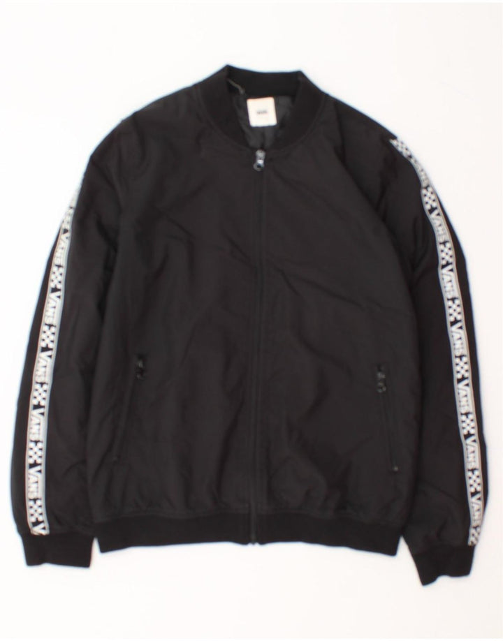VANS Mens Graphic Tracksuit Top Jacket Small Black Vintage Vans and Second-Hand Vans from Messina Hembry 
