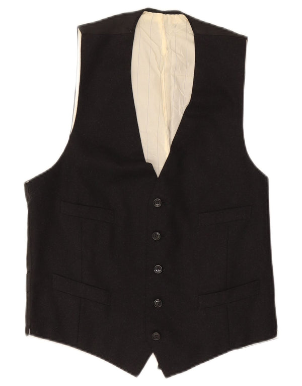 VINTAGE Mens Waistcoat Small Black