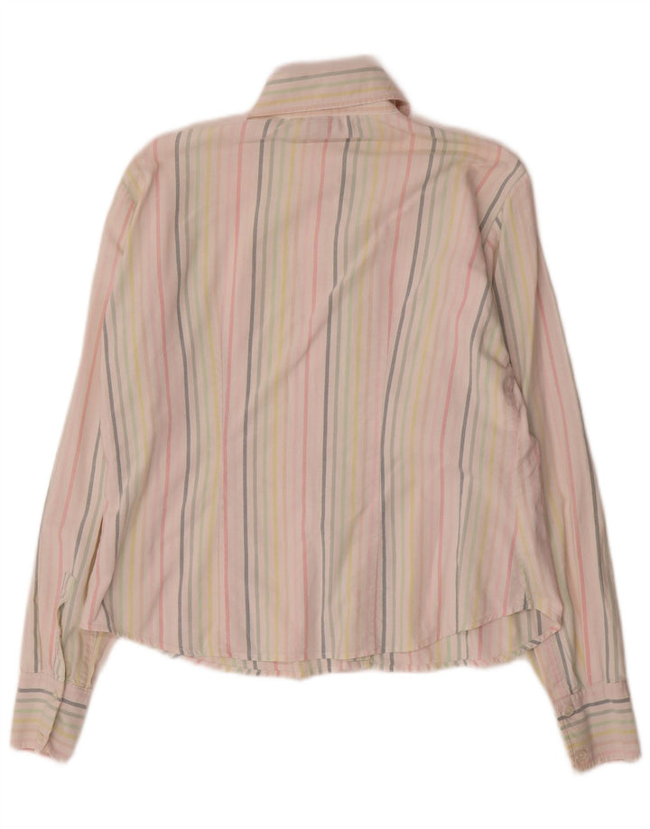 Gant Womens Oversized Shirt UK 10 Small Multicoloured Pinstripe Cotton