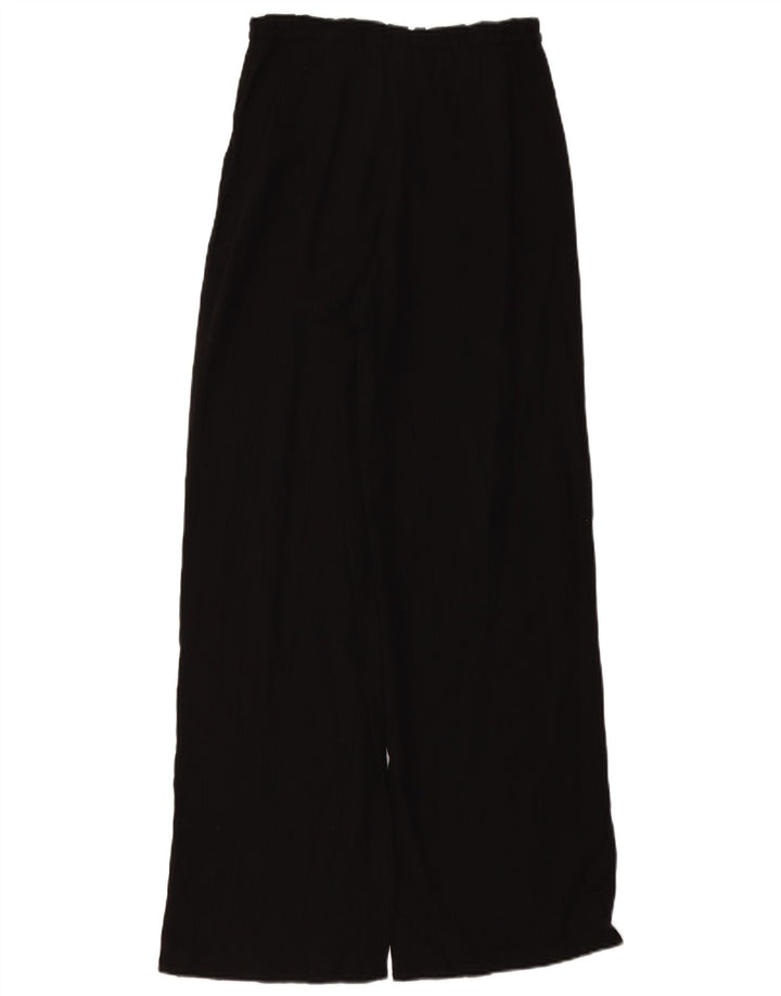 ZARA Womens High Waist Wide Leg Trousers UK 4 XS W24 L11 Black