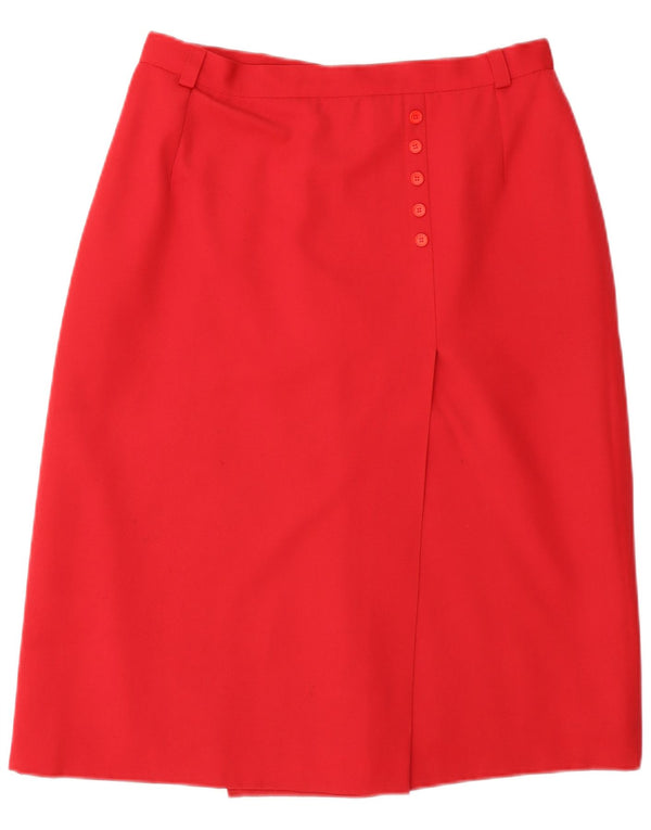 Vintage Womens A-Line Skirt W30 Medium Red Wool