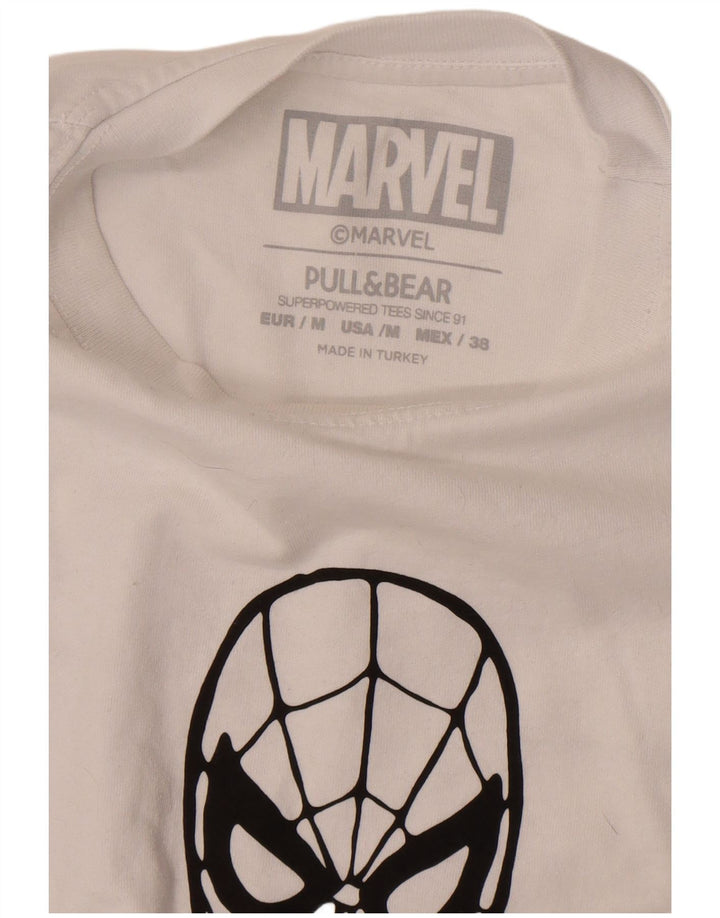 Pull & Bear Mens Marvel Graphic T-Shirt Top Medium White