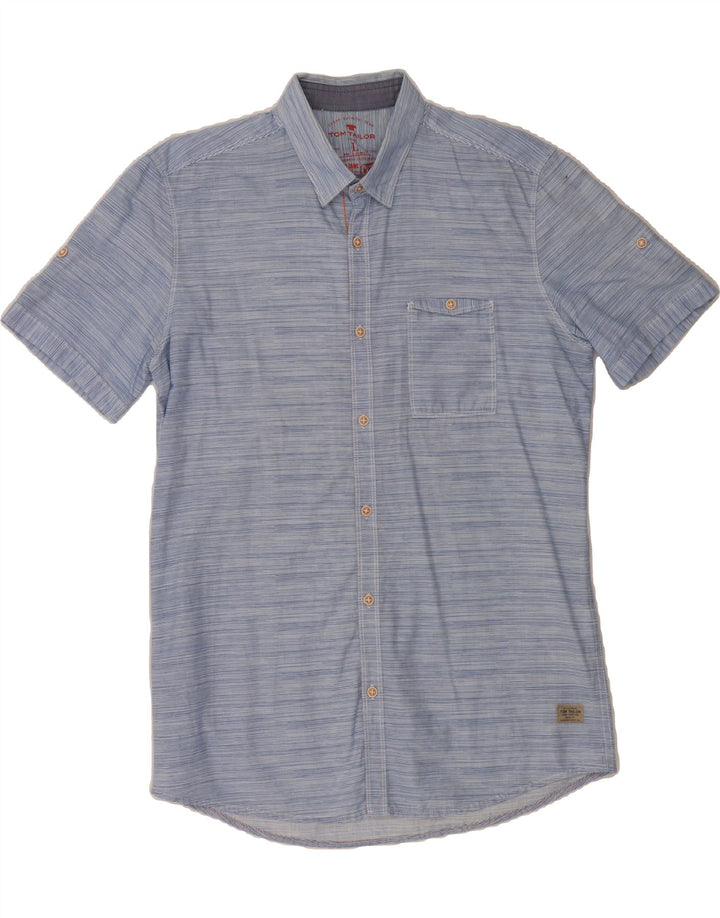 TOM TAILOR Mens Short Sleeve Shirt Large Blue Striped Cotton Vintage Tom Tailor and Second-Hand Tom Tailor from Messina Hembry 