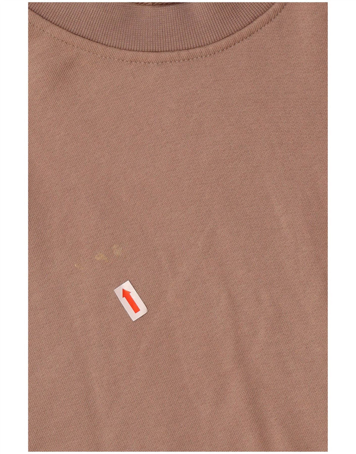 JACK & JONES Mens Graphic Sweatshirt Jumper Medium Beige Cotton