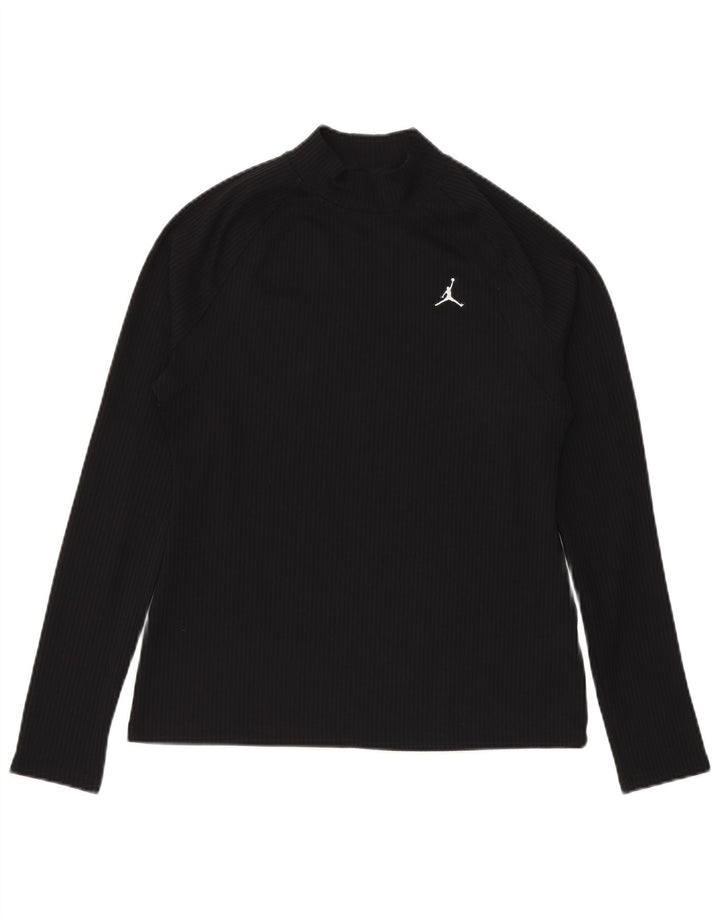 Jordan Womens Tight Fit Top Long Sleeve UK 16 Large Black Polyester