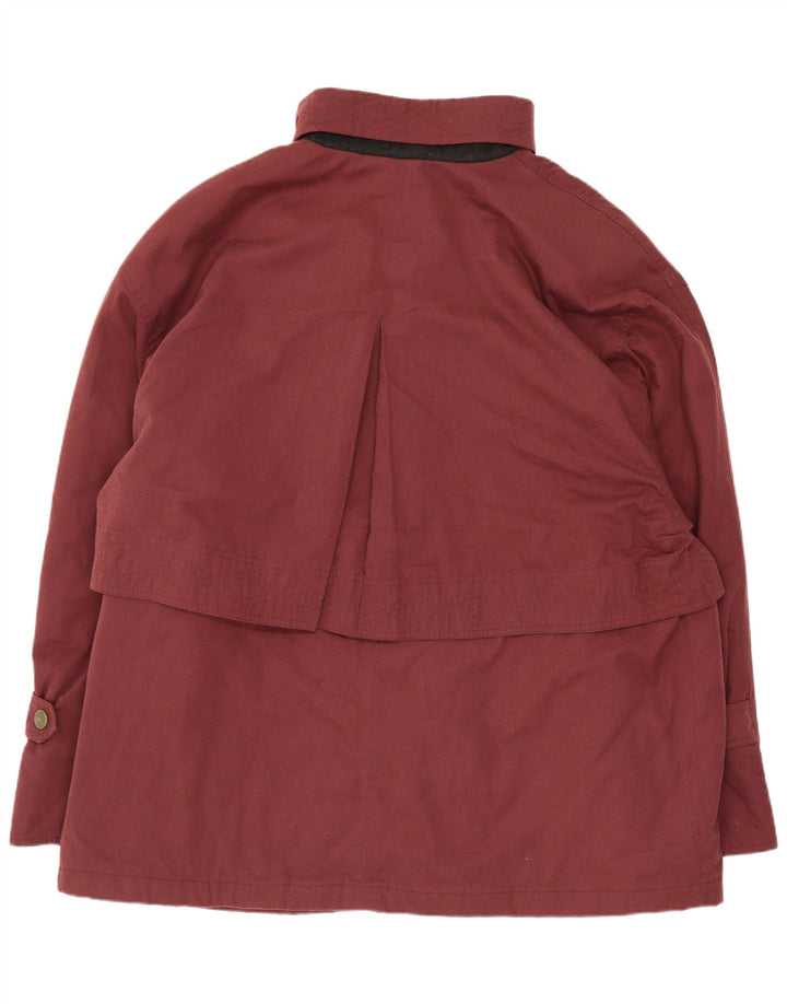 Vintage Womens Oversized Windbreaker Coat UK 18 XL Burgundy Polyester