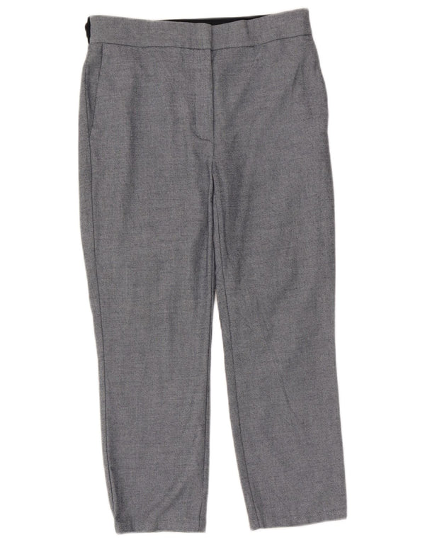 Zara Womens Capri Trousers Large W30 L23 Blue Polyester