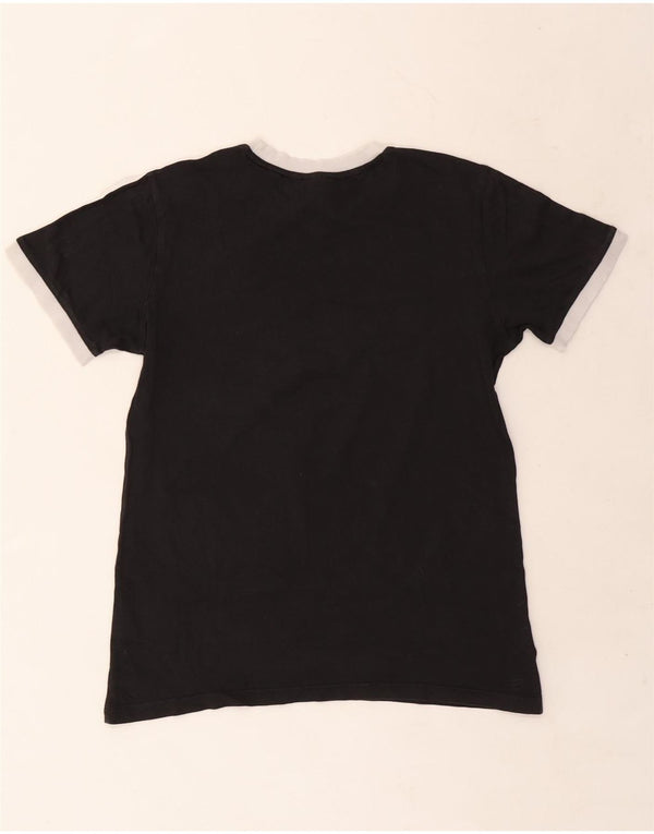 ADIDAS Womens T-Shirt Top UK 14 Medium Black Cotton