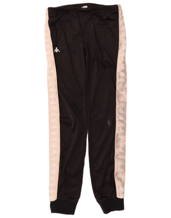 KAPPA Girls Tracksuit Trousers Joggers 15-16 Years  Black Colourblock