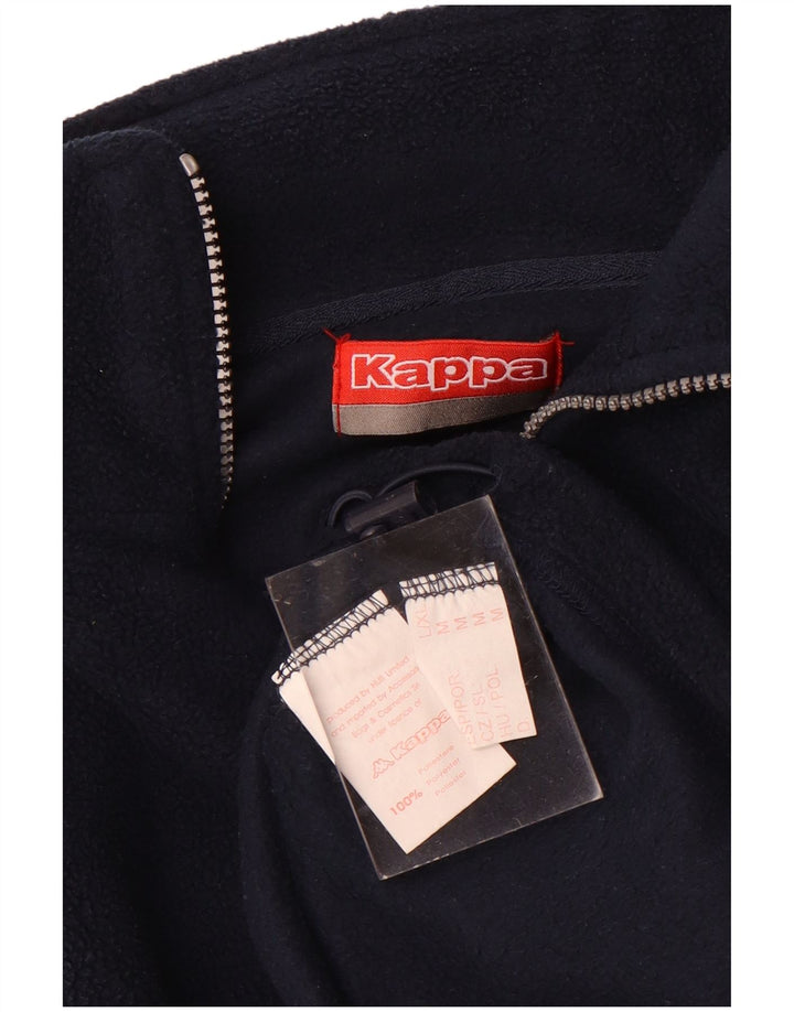 Kappa Mens Zip Neck Fleece Jumper Medium Navy Blue Polyester