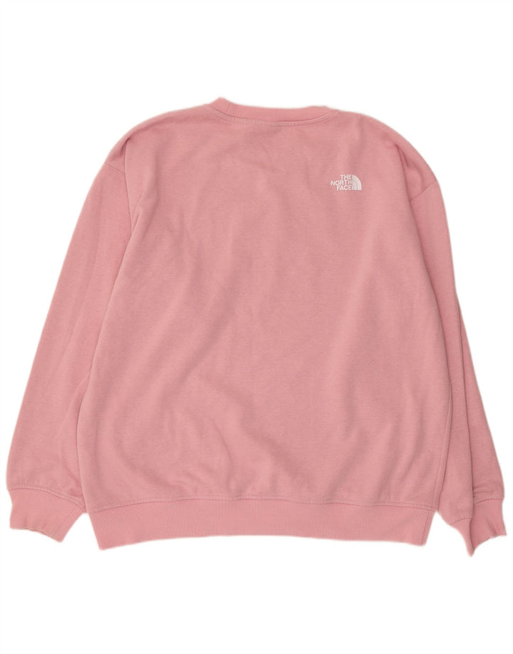 The North Face Womens Graphic Oversized Sweatshirt Jumper UK 16 Large Pink