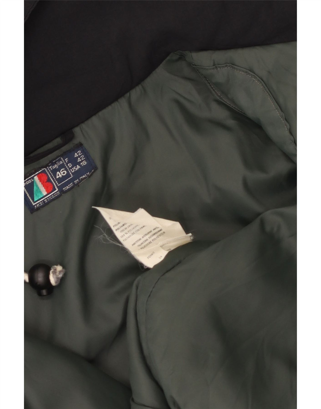 VINTAGE Womens Oversized Hooded Windbreaker Jacket IT 46 Large Black Nylon