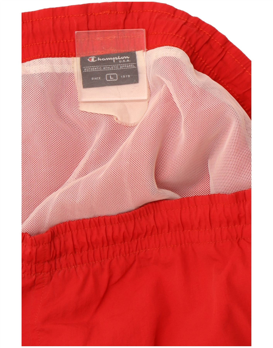 CHAMPION Mens Swimming Shorts Large Red Colourblock