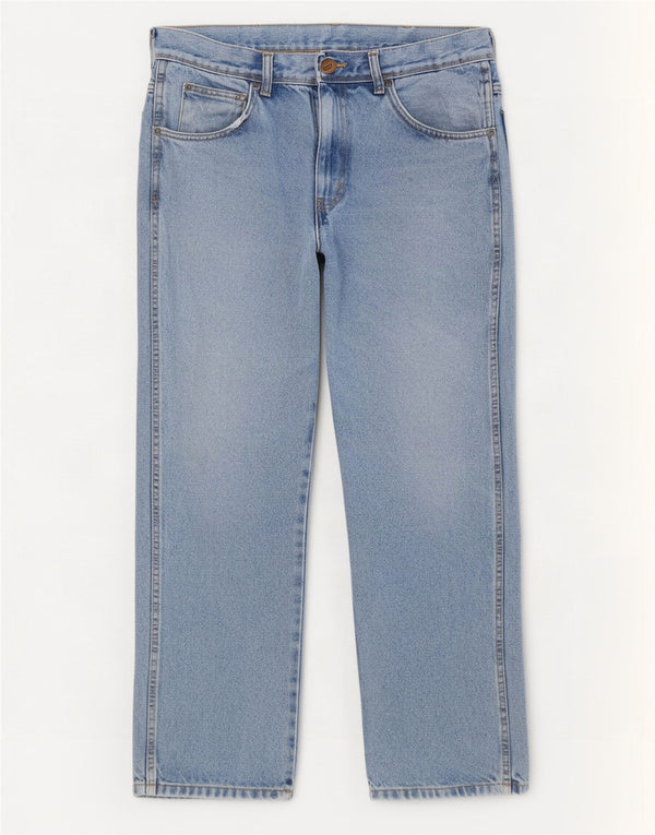 Wrangler Mens Regular Fit Straight Jeans W32 L30 Blue Cotton
