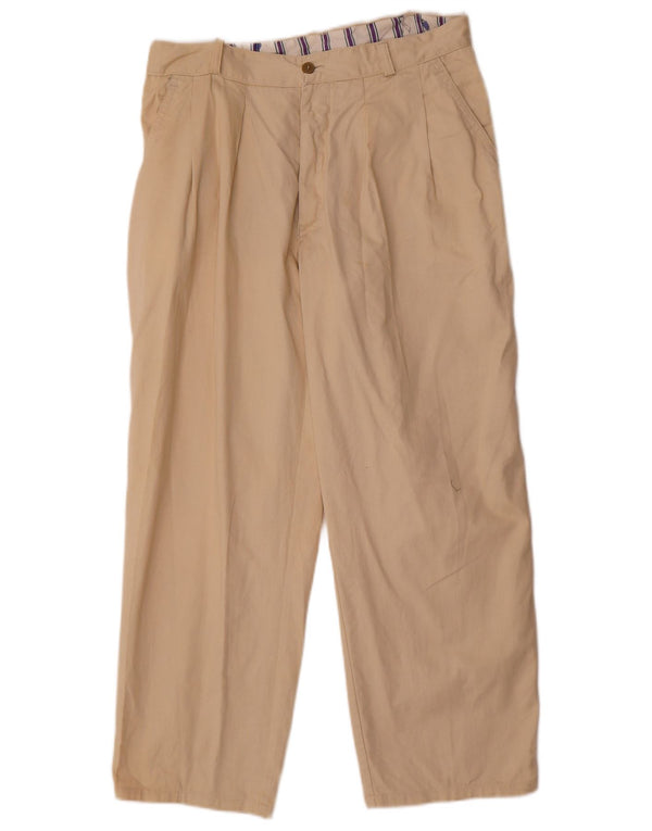 Vintage Mens Pegged Chino Trousers IT 50 Large W34 L26 Beige