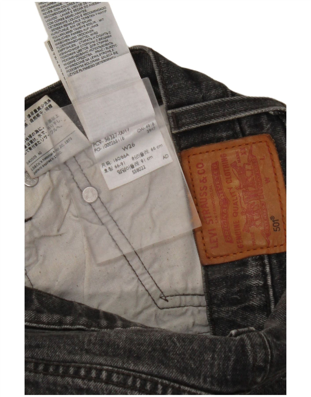 LEVI'S Womens 501 Denim Shorts W30 Medium Black Cotton