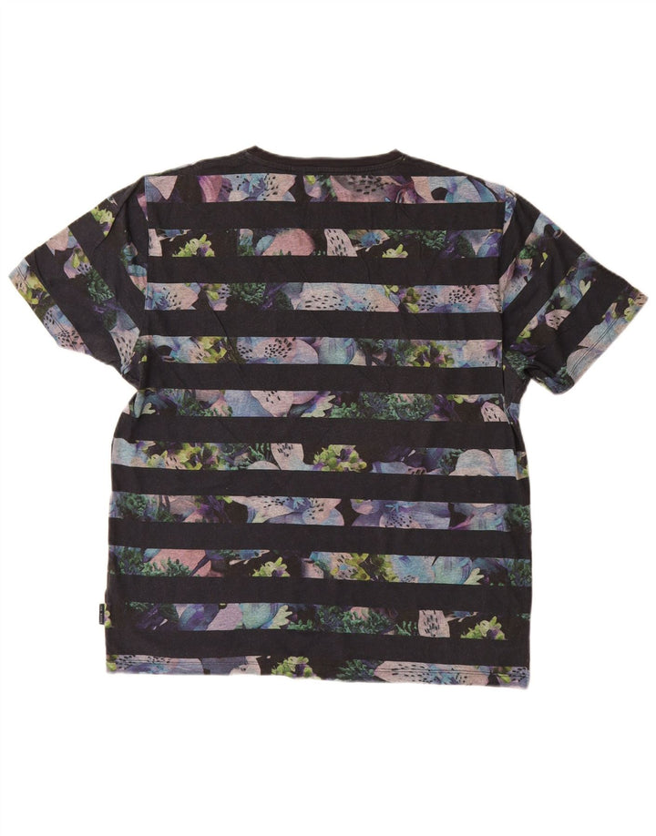 Ted Baker Mens T-Shirt Top Size 4 Large Navy Blue Striped