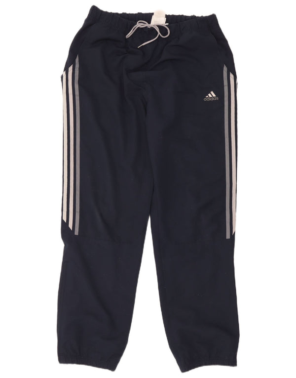 Adidas Womens Tracksuit Trousers Joggers Large Navy Blue Polyester Sports
