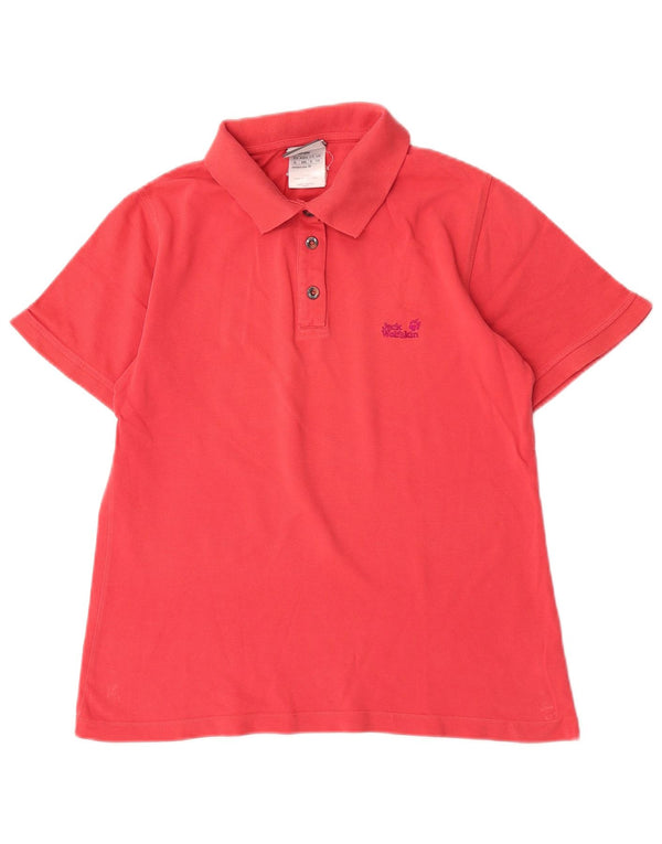 Jack Wolfskin Womens Polo Shirt UK 10 Small Pink Cotton
