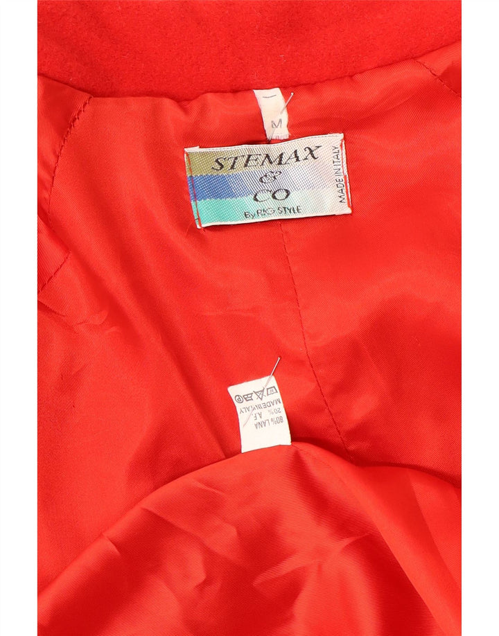 Vintage Womens Oversized Overcoat UK 14 Medium Red Wool