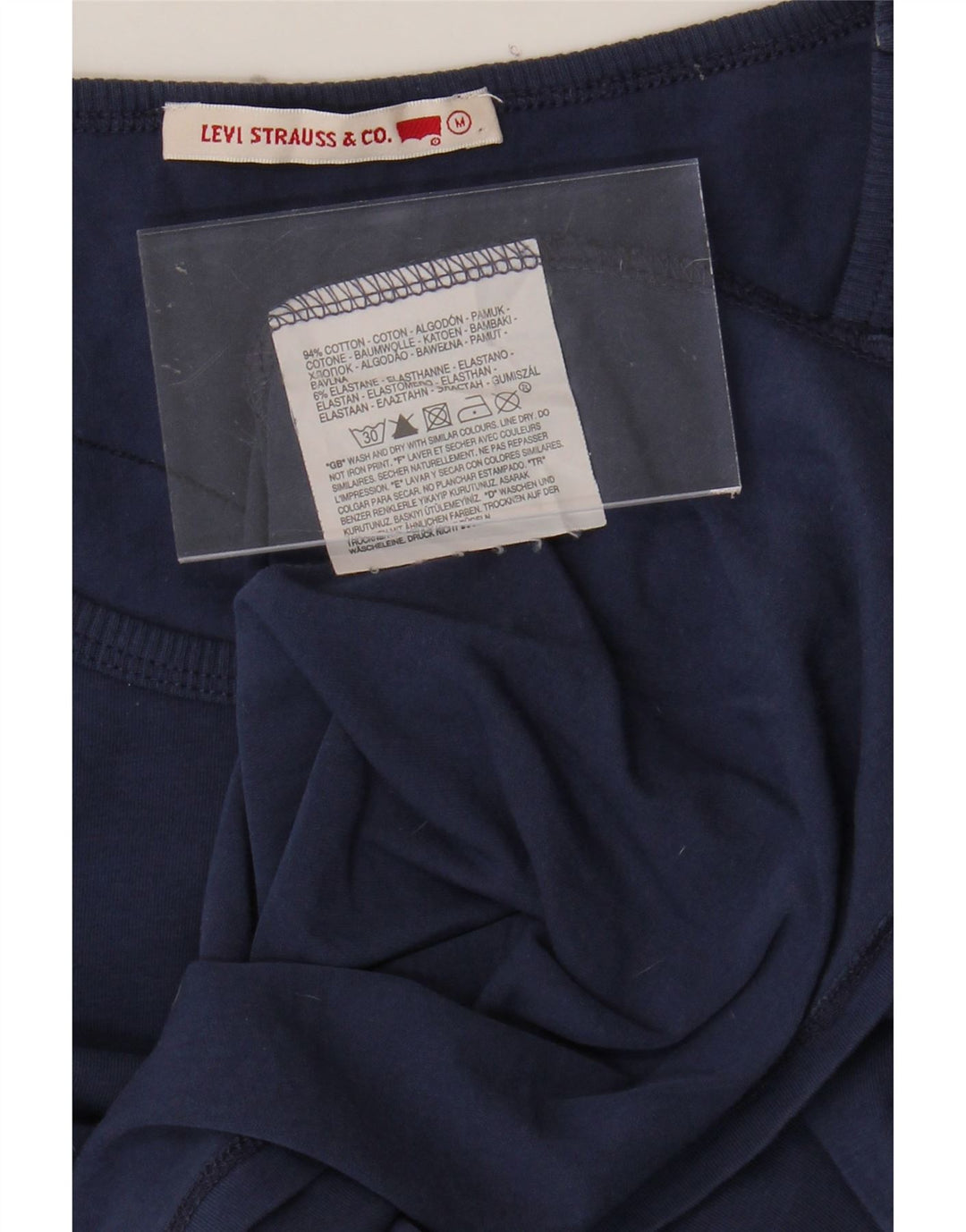 LEVI'S Womens Top Long Sleeve UK 12 Medium Navy Blue Cotton Vintage Levi's and Second-Hand Levi's from Messina Hembry 