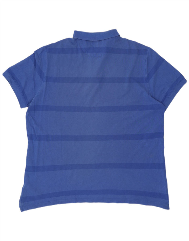 MASSIMO DUTTI Mens Polo Shirt  2XL Blue Striped
