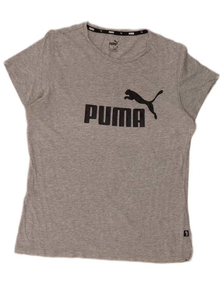 PUMA Womens Graphic T-Shirt Top UK 14 Medium Grey