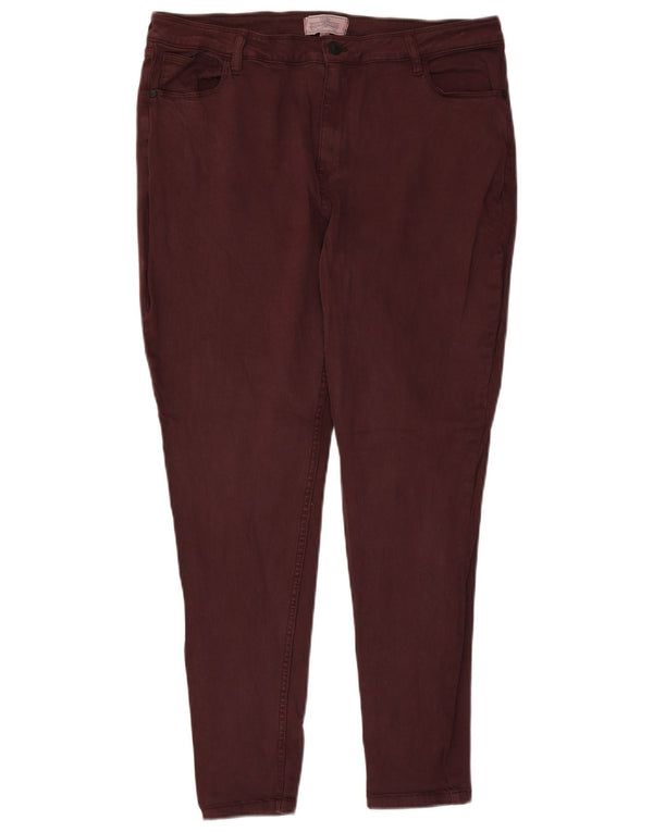 Fat Face Womens High Rise Jegging Jeans UK 16 Large W34 L27 Burgundy Cotton