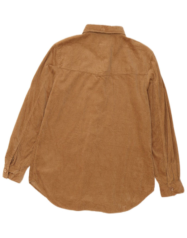 Massimo Dutti Womens Oversized Corduroy Shirt EU 34 2XS Brown Cotton