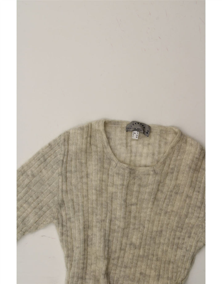 CRISTINA MAZZONETT Womens Crew Neck Jumper Sweater IT 42  Medium Grey Vintage Cristina Mazzonett and Second-Hand Cristina Mazzonett from Messina Hembry 