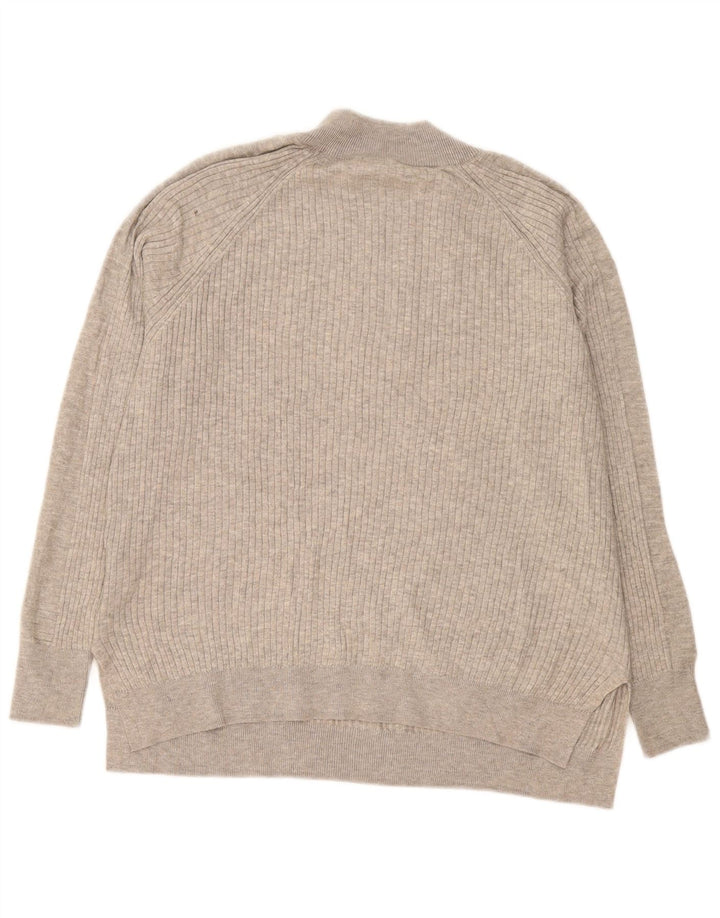 Marks & Spencer Mens Zip Neck Jumper Sweater Medium Grey Viscose