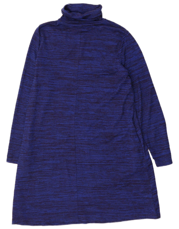 Marks & Spencer Womens Jumper Dress UK 14 Large Navy Blue Flecked Polyester