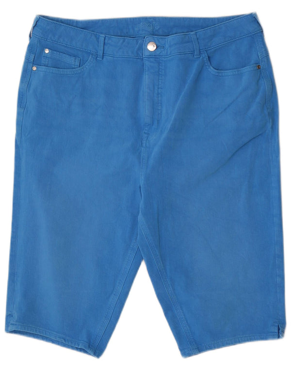 Marks & Spencer Womens High Waist Denim Shorts UK 18 XL W34 Blue Cotton