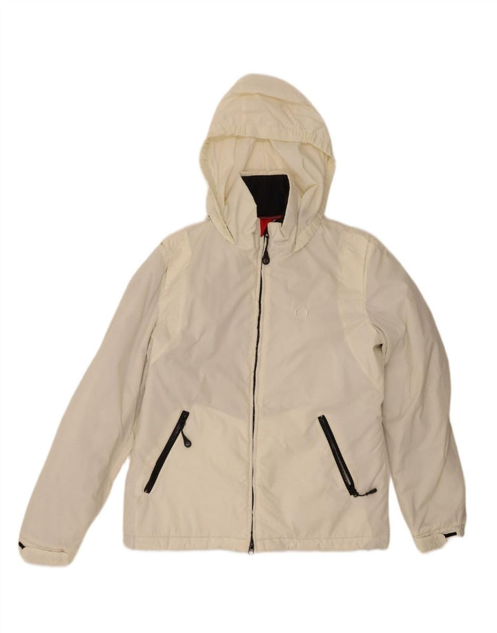 SERGIO TACCHINI Womens Hooded Padded Jacket IT 44 Medium White Polyamide