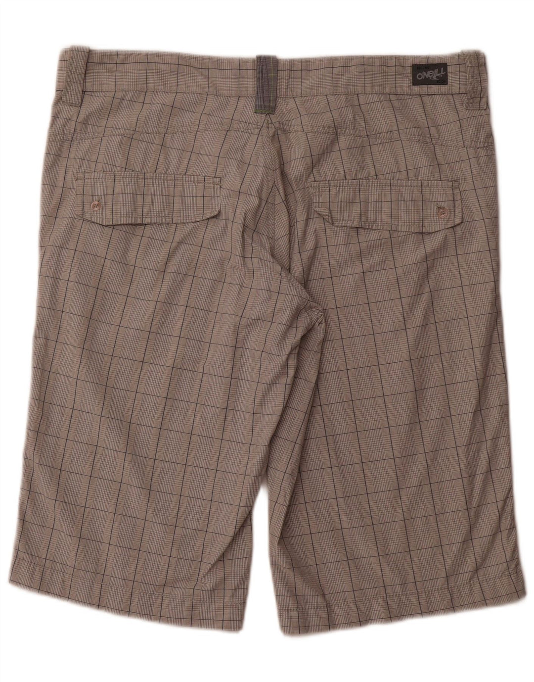 O'Neill Mens Chino Shorts W31 Medium Grey Plaid Cotton