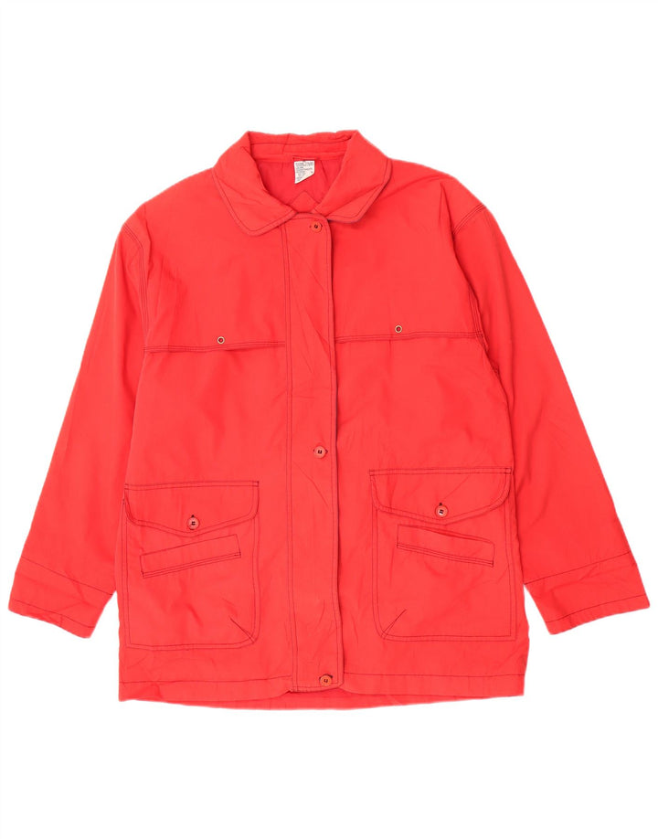 Vintage Womens Utility Jacket UK 18 XL Red Polyester