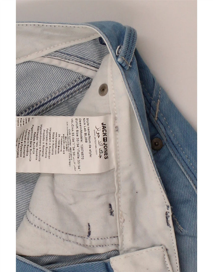 JACK & JONES Mens Slim Jeans W33 L34 Blue Cotton Vintage Jack & Jones and Second-Hand Jack & Jones from Messina Hembry 