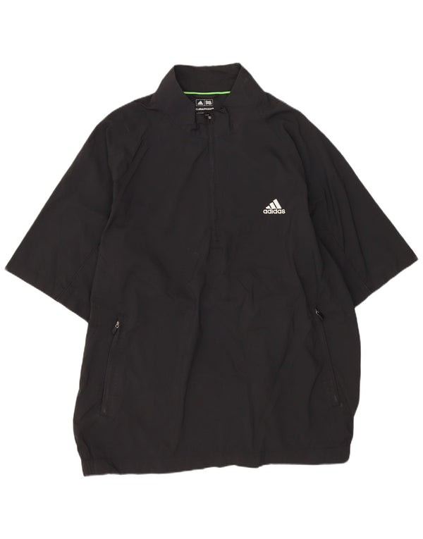 Adidas Mens Clima Proof Short Sleeve Pullover Tracksuit Top Large Black