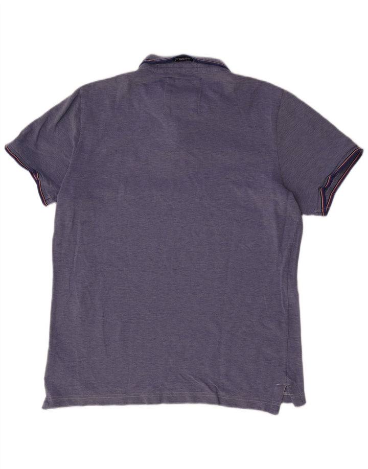 SUPERDRY Mens Polo Shirt 2XL Blue Cotton