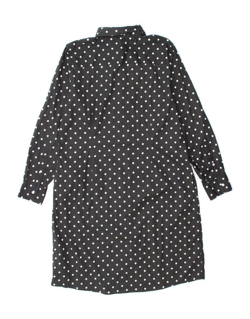 BROOKS BROTHERS Womens Long Sleeve Shirt Dress US 14 XL Black Polka Dot Vintage Brooks Brothers and Second-Hand Brooks Brothers from Messina Hembry 