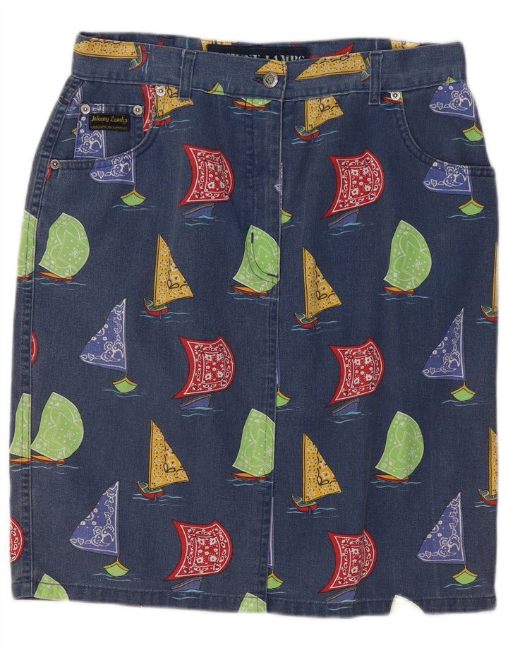 JOHNNY LAMBS Womens Yachting Denim Skirt IT 50 XL W32 Blue