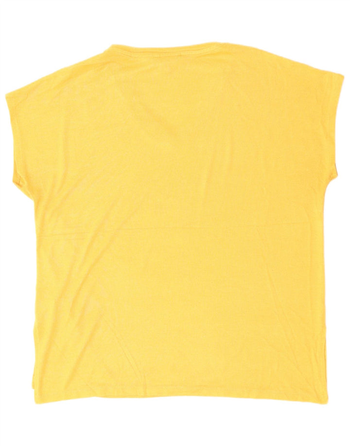 ORVIS Womens T-Shirt Top UK 18 XL Yellow Polyester