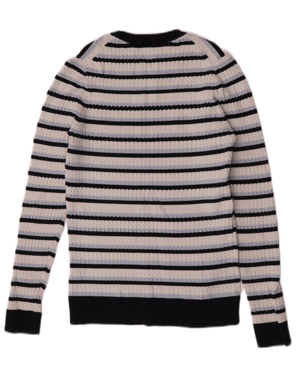 Tommy Hilfiger Boys Crew Neck Jumper Sweater 10-11 Years Large White Cotton