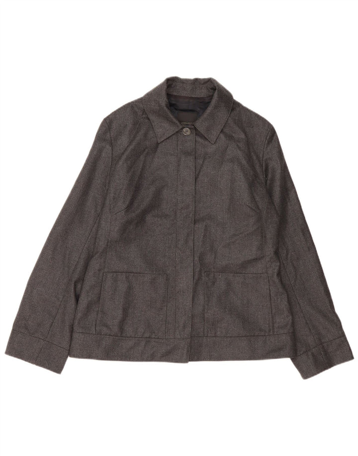 WHISTLES Womens Bomber Jacket UK 14 Large Grey Wool