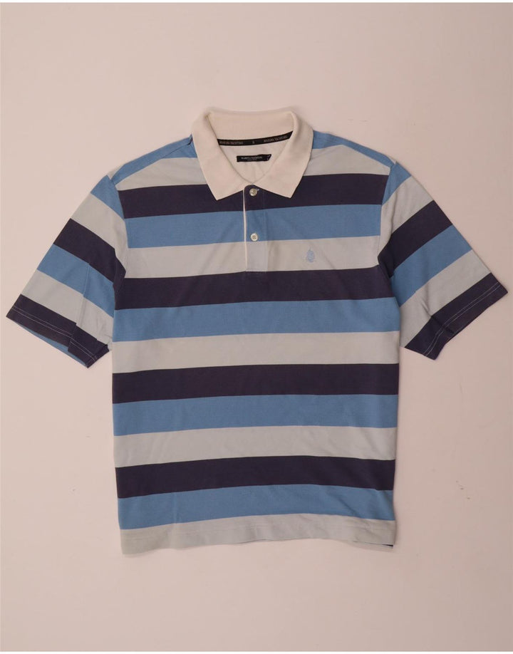 MARINA YACHTING Mens Rugby Polo Shirt 2XL Blue Striped