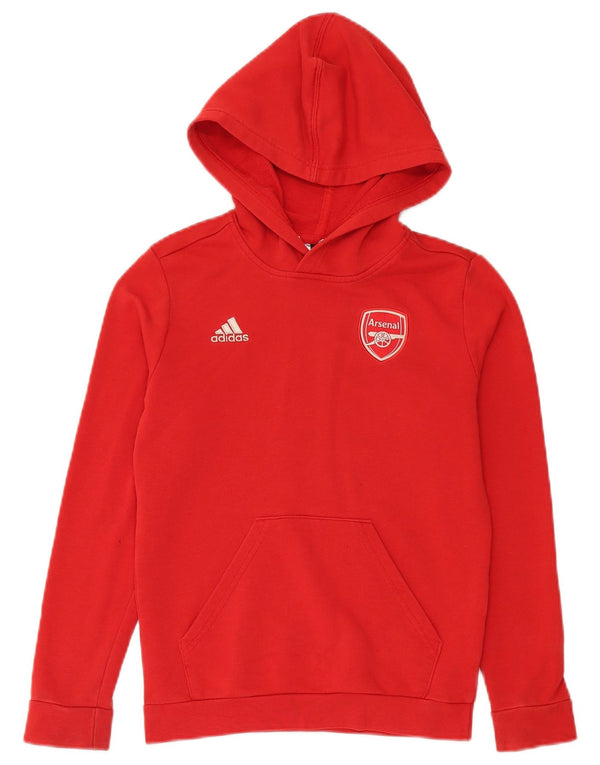 Adidas Boys Arsenal Hoodie Jumper 11-12 Years Red Cotton