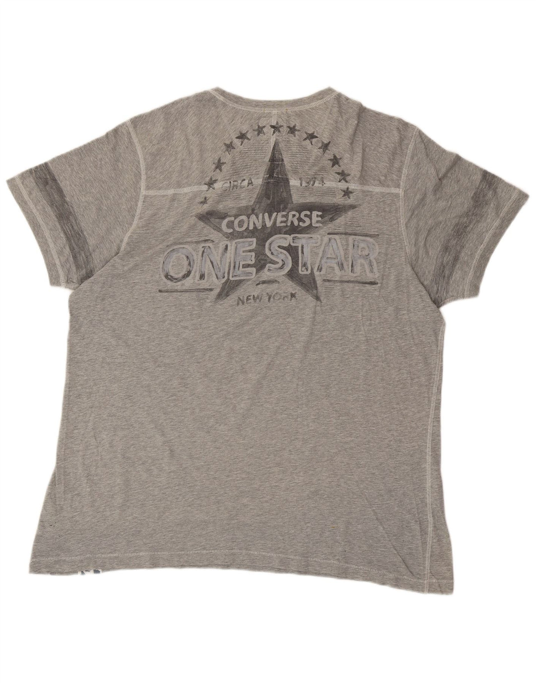 CONVERSE Mens Graphic T-Shirt Top XL Grey Cotton