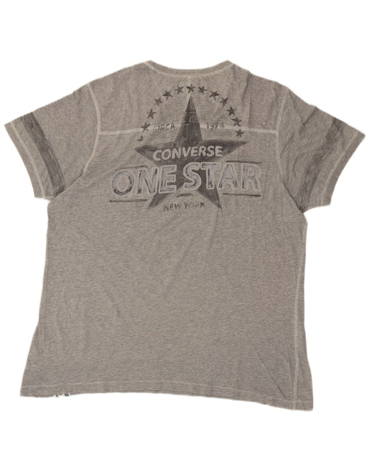 CONVERSE Mens Graphic T-Shirt Top XL Grey Cotton